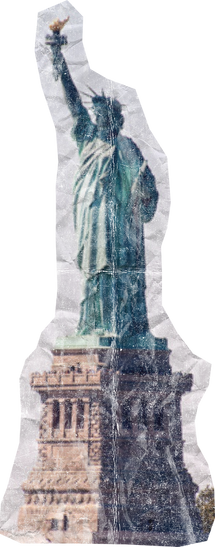 Weathered Historical Statue of Liberty Cut-out